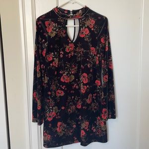 Velvet floral dress